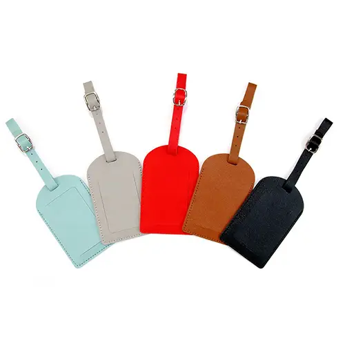 PU Leather Luggage Tag – Stylish and Lightweight Travel Accessory with Privacy Cover